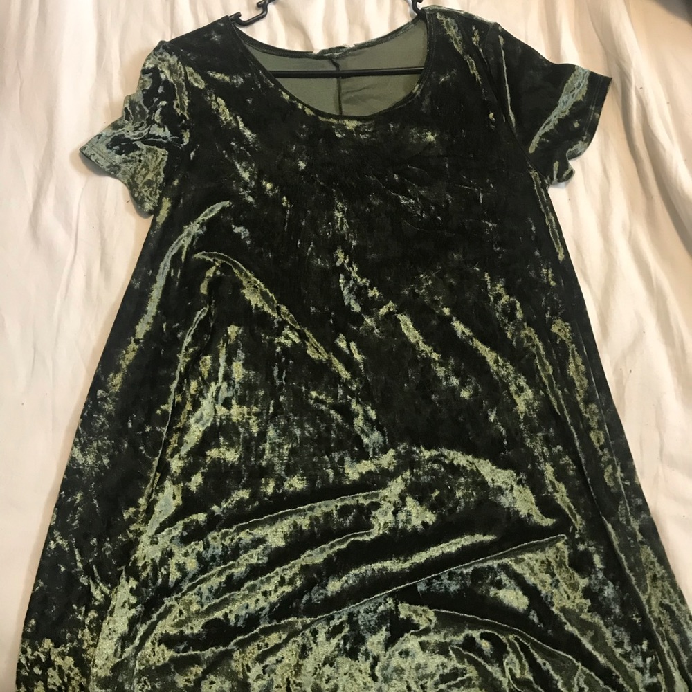 Green velvet dress